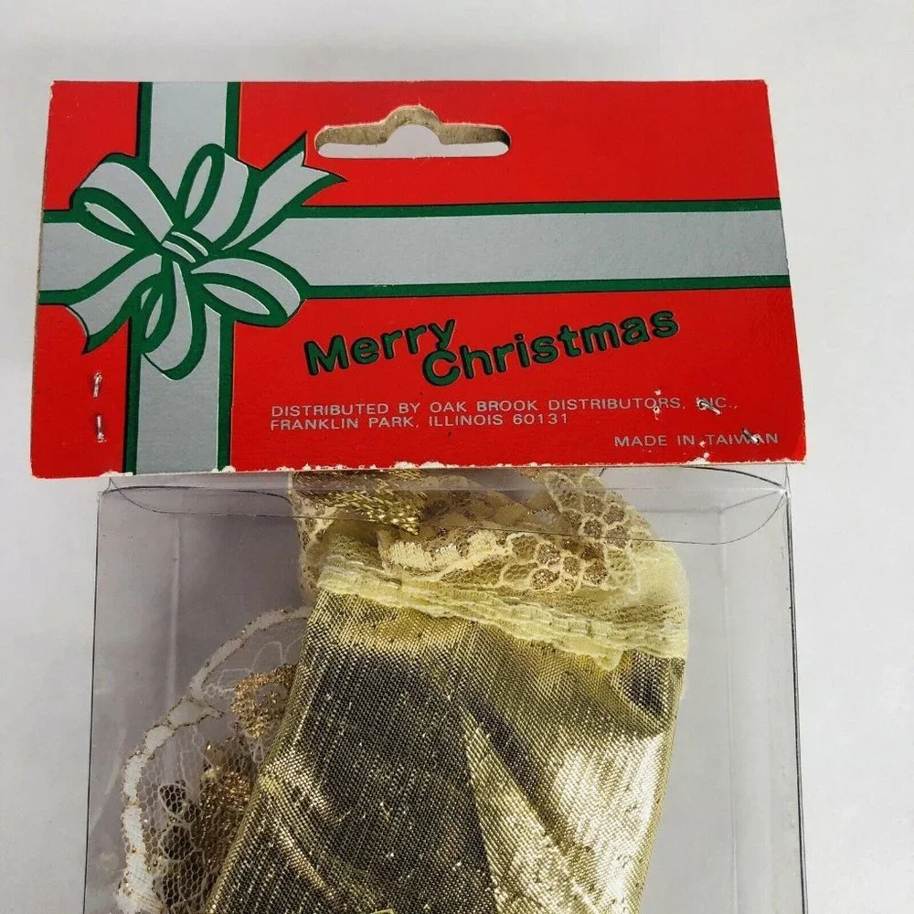2‎ New Victorian Porcelain Doll Face Christmas Tree Ornaments Beads Lace In Box